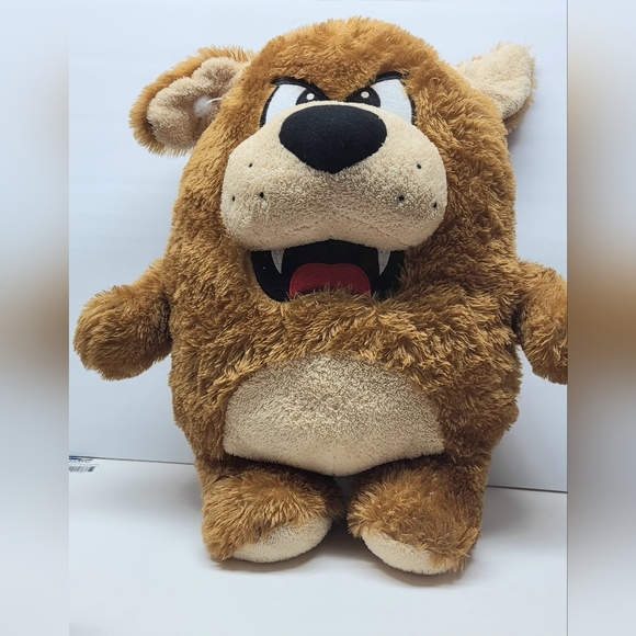 Brown Angry Dog Plush By Goffa Stuffed Animal 20” Rare - Picture 2 of 3